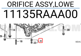 Honda 11135RAAA00 ORIFICE ASSY,LOWE