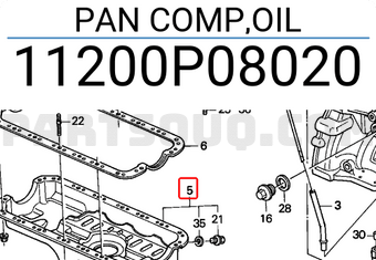 Honda 11200P08020 PAN COMP,OIL