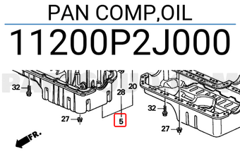 Honda 11200P2J000 PAN COMP,OIL