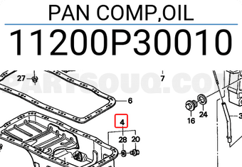 Honda 11200P30010 PAN COMP,OIL