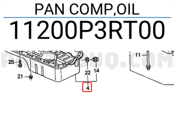 Honda 11200P3RT00 PAN COMP,OIL