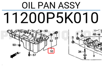 Honda 11200P5K010 OIL PAN ASSY