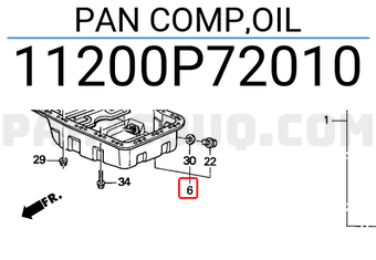 Honda 11200P72010 PAN COMP,OIL