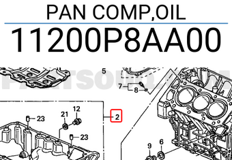 Honda 11200P8AA00 PAN COMP,OIL