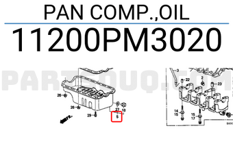 Honda 11200PM3020 PAN COMP.,OIL