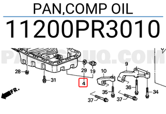 Honda 11200PR3010 PAN,COMP OIL