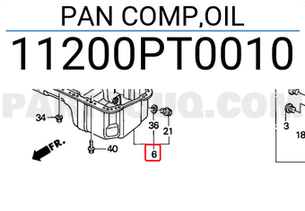 Honda 11200PT0010 PAN COMP,OIL