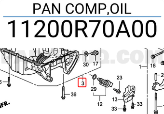 Honda 11200R70A00 PAN COMP,OIL