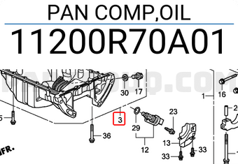 Honda 11200R70A01 PAN COMP,OIL