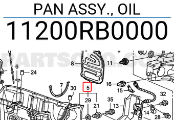 Honda 11200RB0000 PAN ASSY., OIL