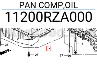 Honda 11200RZA000 PAN COMP,OIL