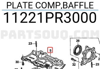 Honda 11221PR3000 PLATE COMP,BAFFLE