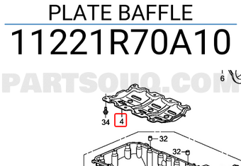 Honda 11221R70A10 PLATE BAFFLE