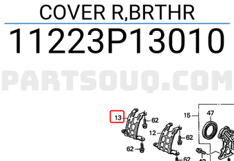 Honda 11223P13010 COVER R,BRTHR