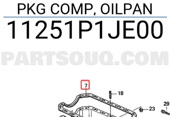 Honda 11251P1JE00 PKG COMP, OILPAN