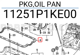Honda 11251P1KE00 PKG,OIL PAN