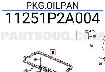 Honda 11251P2A004 PKG,OILPAN