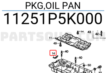 Honda 11251P5K000 PKG,OIL PAN