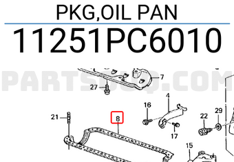 Honda 11251PC6010 PKG,OIL PAN