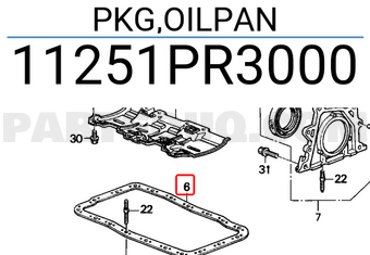 Honda 11251PR3000 PKG,OILPAN