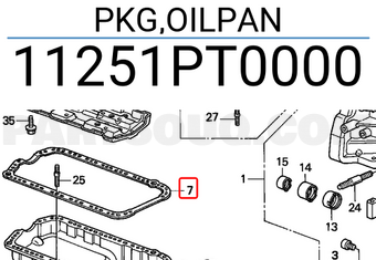 Honda 11251PT0000 PKG,OILPAN
