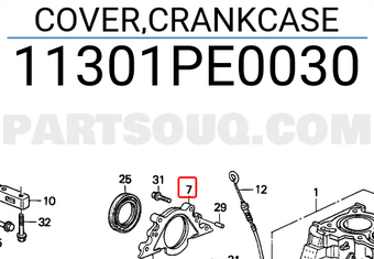 Honda 11301PE0030 COVER,CRANKCASE