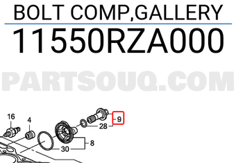 Honda 11550RZA000 BOLT COMP,GALLERY