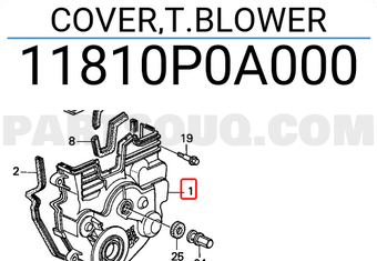 Honda 11810P0A000 COVER,T.BLOWER