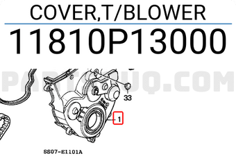 Honda 11810P13000 COVER,T/BLOWER