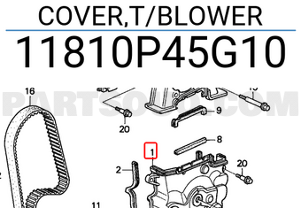 Honda 11810P45G10 COVER,T/BLOWER