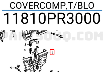 Honda 11810PR3000 COVERCOMP,T/BLO