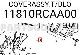 Honda 11810RCAA00 COVERASSY,T/BLO