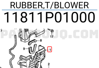 Honda 11811P01000 RUBBER,T/BLOWER
