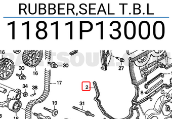 Honda 11811P13000 RUBBER,SEAL T.B.L