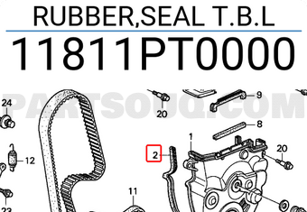 Honda 11811PT0000 RUBBER,SEAL T.B.L