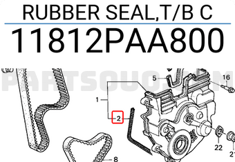 Honda 11812PAA800 RUBBER SEAL,T/B C