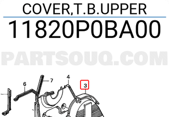 Honda 11820P0BA00 COVER,T.B.UPPER