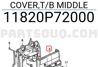 Honda 11820P72000 COVER,T/B MIDDLE