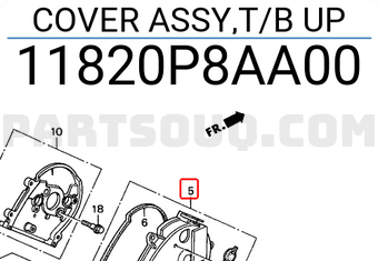 Honda 11820P8AA00 COVER ASSY,T/B UP