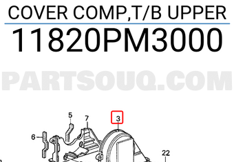 Honda 11820PM3000 COVER COMP,T/B UPPER