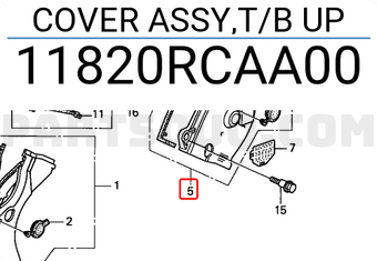 Honda 11820RCAA00 COVER ASSY,T/B UP