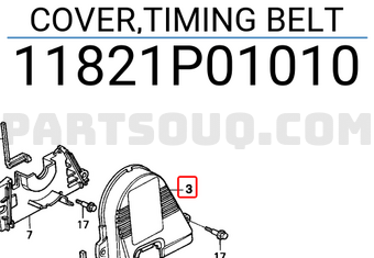 Honda 11821P01010 COVER,TIMING BELT