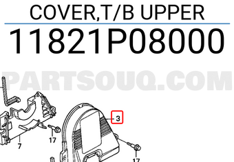 Honda 11821P08000 COVER,T/B UPPER