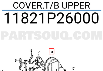 Honda 11821P26000 COVER,T/B UPPER