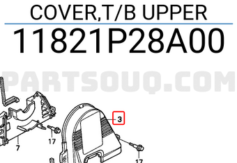 Honda 11821P28A00 COVER,T/B UPPER