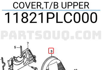 Honda 11821PLC000 COVER,T/B UPPER