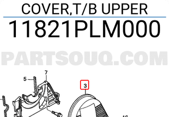 Honda 11821PLM000 COVER,T/B UPPER