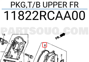Honda 11822RCAA00 PKG,T/B UPPER FR