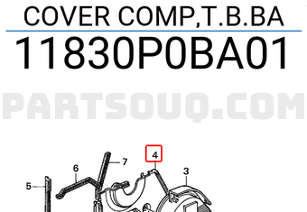 Honda 11830P0BA01 COVER COMP,T.B.BA