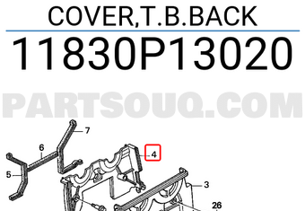 Honda 11830P13020 COVER,T.B.BACK